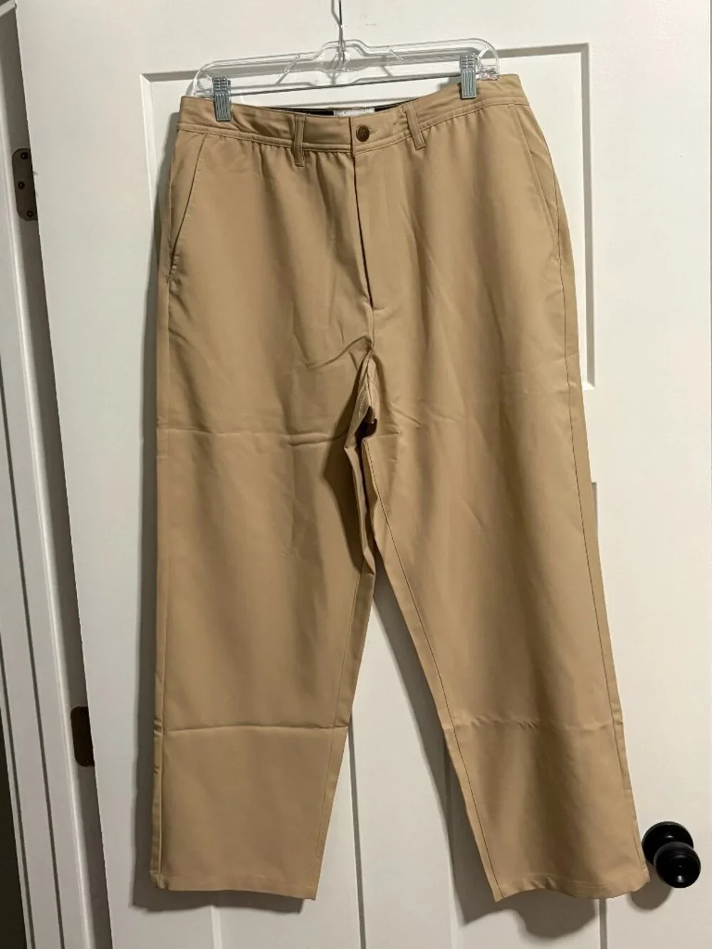 John Blair Khaki Men's Trousers Dress Pants sz 36S 36 Short Flat Polyester NEW